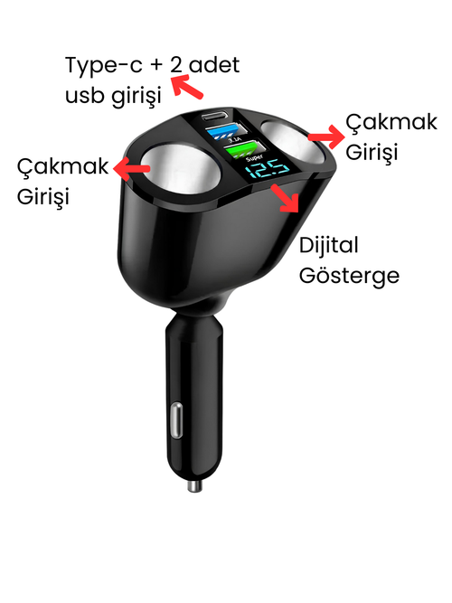 Dijjital Göstergeli Çakmak Girişi Çoklayıcı